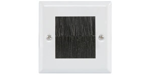 S122271 Brush wallplate single- white