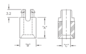 SSRS4-10-01 SPACER STACK SELF-RETAINING 3,18/15,9mm, 1000 stk. Måltegning