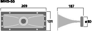 MHD-55 Horn Tweeter med driver 55W/30W 8 Ohm Drawing 1024