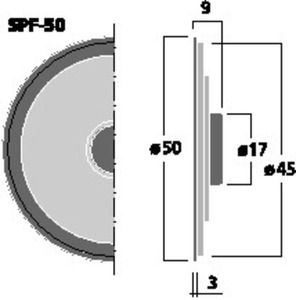 SPF-50 Miniature-HT 2" 8 Ohm 0,2W Drawing 1024