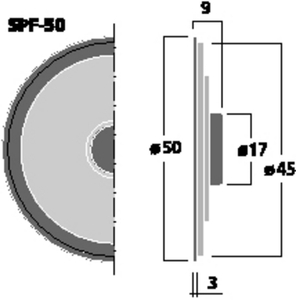 SPF-50 Miniature-HT 2" 8 Ohm 0,2W Drawing 400