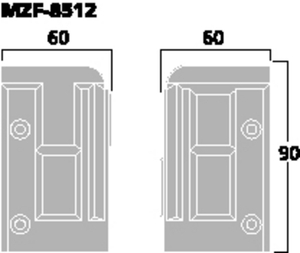 MZF-8512 Hjørnebeskytter 60x60x90mm. plast Drawing 400
