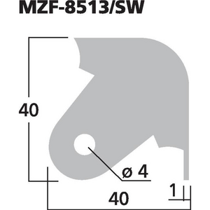 MZF-8513/SW Kuglehjørne 2 ben 40mm.