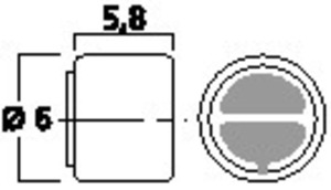MCE-4000 Elektretmikrofon Ø6x5,8mm Drawing 1024