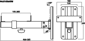 PAST-550/SW Højttalervægbeslag (max 15kg) Drawing 400