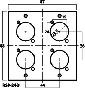 RSP-24D Panel t/XLR-Speakon Drawing 1024
