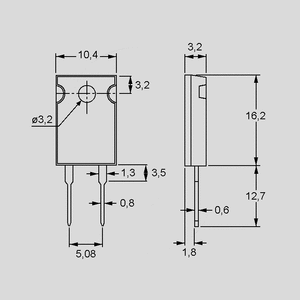 LTO030F5R000FTE3 	 Resistor TO220 30W 1% 5R0 Dimensions