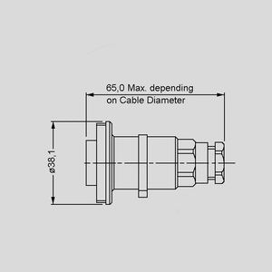 PX0739/S Kabelfatning Buccaneer hun 6-pol PX07_/S<br>Dimensions