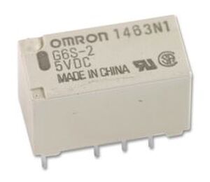 G6S-2 5VDC OMRON - RELAY, 2xskifte 5VDC