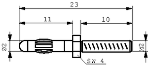 PJP-202 Bananstik for Chassis 2mm. HAN