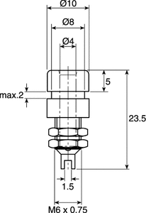 BIL20-BLACK Banan Bøsning (Chassis) 4mm Sort