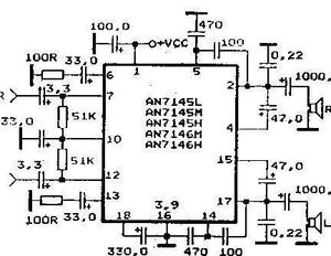 AN7146M Audio Power2X2,3W Amplifier DIP-18