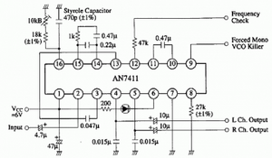 AN7411 FM Stereo Multiplex Demodulator DIP-16