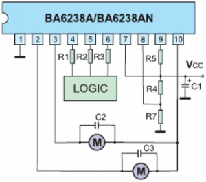 BA6238A Reversible Motor Driver for 2 motors SIP-10