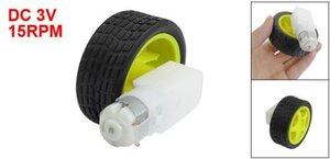 ROBO0001 Smart Car Wheel Robot Plastic DC 3V-6V Drive Gear Motor med dæk