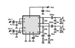 LA4178 2XHeadPhone Amplifier DIP-14+H