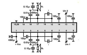 LA4505 2X8,5W Power Amp DIP-20P