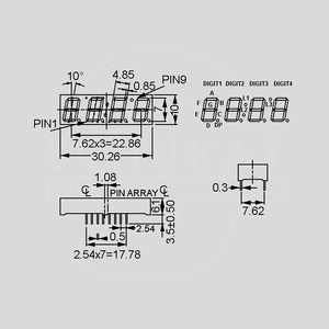 LTC2723WC 4Dig 7Seg 7mm CC rot LowCur 600µcd LTC2723WC