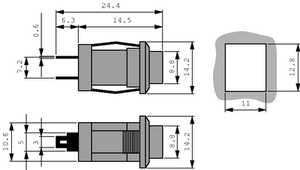 SED1UI-3 Tryktast 1-pol OFF/(ON) Slutte NO Rød