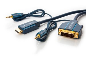W70140 Clicktronic DVI - HDMI med lyd, 5m