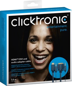 W70140 Clicktronic DVI - HDMI med lyd, 5m