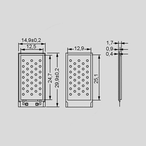LSP-3015 Piezo Loudspeaker 7V 0,3-20kHz 80dB LSP-3015<br>Dimensions