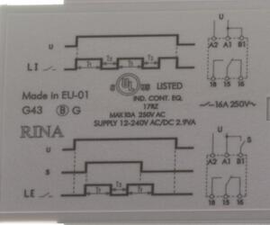 80.91.0.240.0000 Finder Tidsrelæ 16A - 250V 12-240V AC/DC Diagram