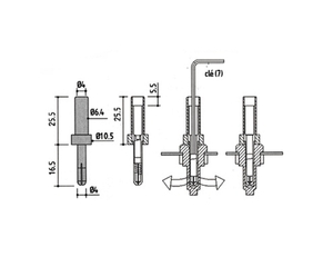 3304-RT Sikkerhedsbanan ADAPTER, Til 4mm RØD