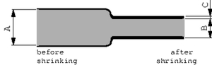 RNF-3000-24/8-8 Shrink Tubing 3:1 24,0mm 1,20m. GRÅ