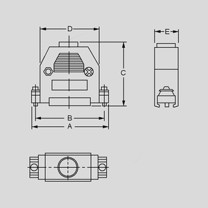 CGP19G D-Sub-Hood 19-Pole Plastic Grey Dimensions