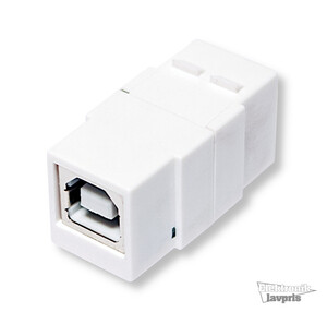 NK0016 USB 2.0 keystone-stik, B/F til USB-B/F, hvid