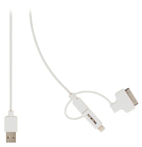 N-VLMP39410W1.00 Lade/datakabel til Iphone 4 & 5 & microUsb-Hvid