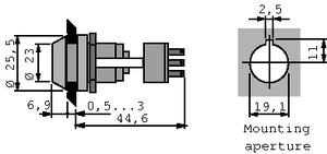 MSL8601B Key Switch 250V/4A - 2xON/OFF Nøgle ud i 2 stilling