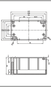 N-BOX G308 ABS enclosure 115x65x55 mm IP65