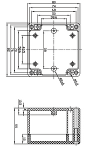 N-BOX G366 ABS enclosure 82x80x55 mm IP65