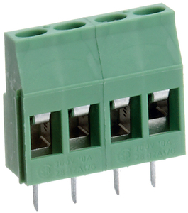 MKDS3/4-5,08 Terminal Block 10A 300V 4-Pole Green PHOENIX