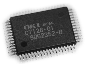 MSC7128-01GS-BK 5 x 7-Dot Character x 16-Digit Display Controller/Driver QFP64