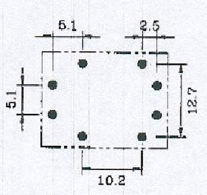 DC6V Relæ, 2 skifte, 6V 5A 75R