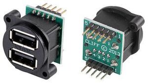 CP30090 Dual USB2.0 Sockets in XLR Shell