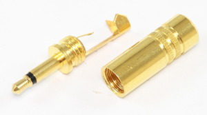 J12150 3.5 Mono han Metal Gold (max Ø=5mm kabel)