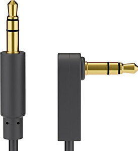 W67782 Minijack 3.5mm stereo kabel, 90°, 0,5m minijack lydkabel hvor den ene er vinklet guldbelagte stik længde 50 cm