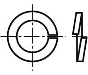 DIN127B-2,5 Fjederskive M2,5 pose med 100 stk A2 rustfri