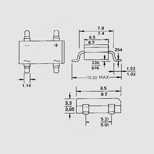 B40S SMD Bridge Rect. 1A 80V(RMS) DF_S