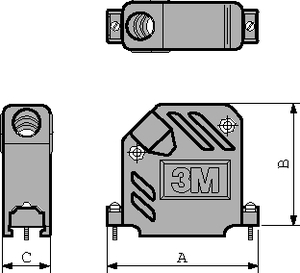 3357-6509-1C D-sub-hætte 9-pol metalliseret 45¤