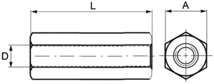 DI5M2,5X05 Afstandsbolt L=5mm. M2,5 2xINDV. GEVIND