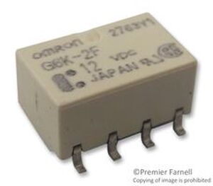 G6K2FY12DC OMRON RELAY, SMD, 2xskifte, 12VDC, 1A, 1315R Højisoleret