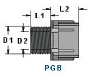 PG-20 Kabelforskruning PG20, sort (Ø6-13mm kabel) Body