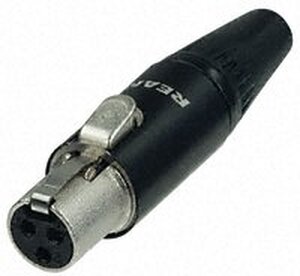 RT3FC-B Mini XLR 3-pol-stik hun REAN(NEUTRIK) Sort