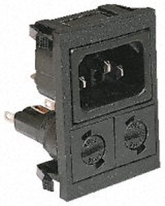 BZV03/Z0000/04 Lige IEC-konnektor, C14, Han, Snapl&aring;s, 10A 250 V ac
