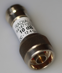 R414710000 RADIALL N Dæmpningsled 10dB/2W 50 ohm, Beryllium Copper